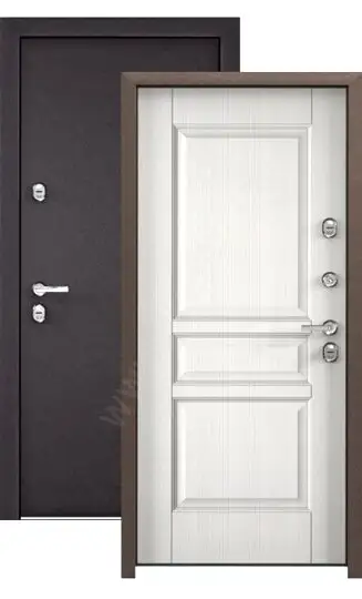 Входная дверь с терморазрывом ТЕРМО PAV Черное серебро / Эш вайт